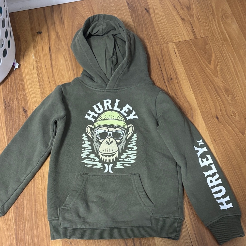 Hurley Kids (4) Green Hoodie with Graphic